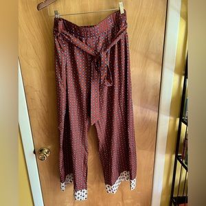 SHEIN Wide Leg Pants w. Tie Belt Size 4X
